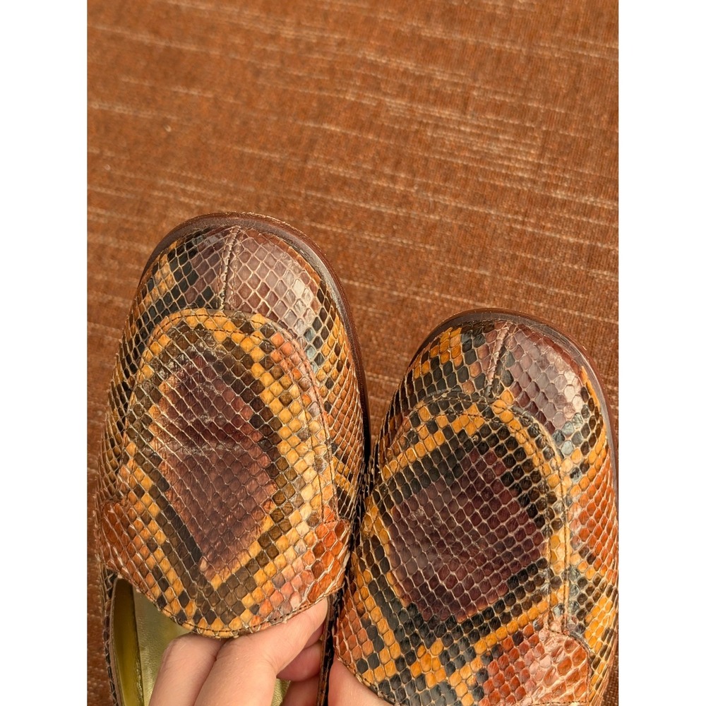 Bruno Magli Couture Snakeskin‎ Loafers Womens 6.5 B Italy Python Leather Flats - Picture 4 of 7